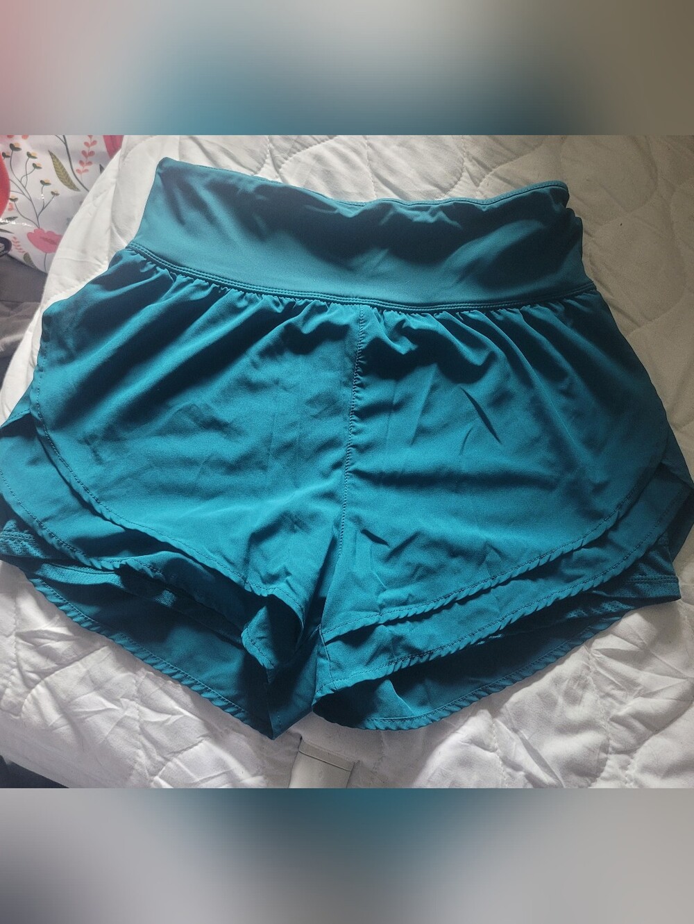 Santiny M Teal Women's Athletic Shorts with Pockets